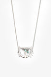 Christian Dior Silver Tone Metal D Cat Motif Necklace