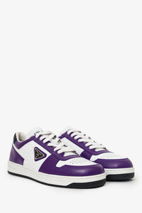 Prada White/Purple Leather Downtown Sneaker Size 7 Mens