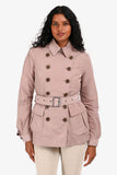 Burberry Brit Mauve Nylon Cropped Rain Jacket Size 4