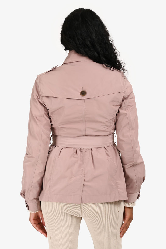 Burberry Brit Mauve Nylon Cropped Rain Jacket Size 4