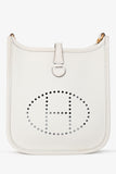 Hermes 2024 Blanc Clemence Leather Evelyne TPM