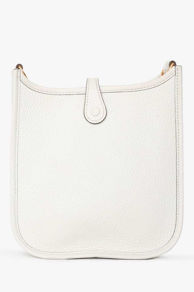 Hermes 2024 Blanc Clemence Leather Evelyne TPM