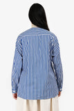 Prada 2020 Cream/Multicolour Striped Pleated Blouse Size 42