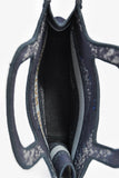 Christian Dior Blue Embroidered Canvas Tie-Dye Mini Book Tote