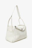 Hermes 2006 White Clemence Leather Lindy 30