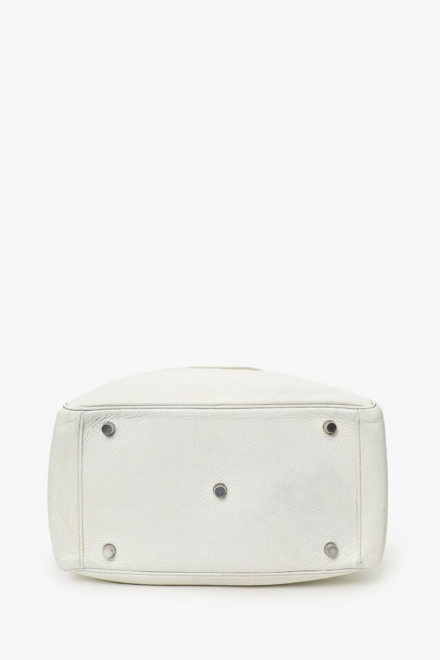 Hermes 2006 White Clemence Leather Lindy 30