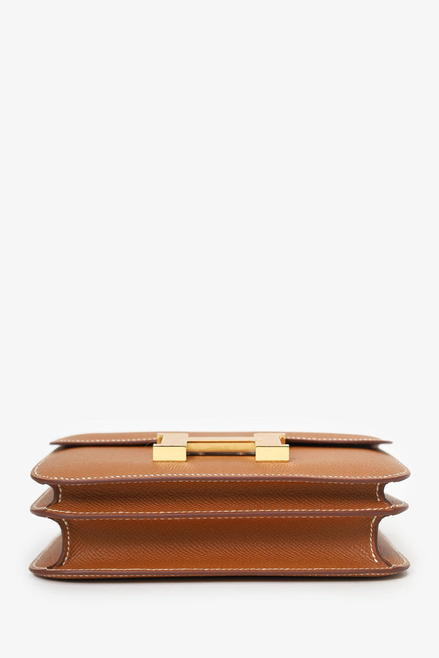 Hermes 2023 Gold Epsom Leather Constance Mini 18