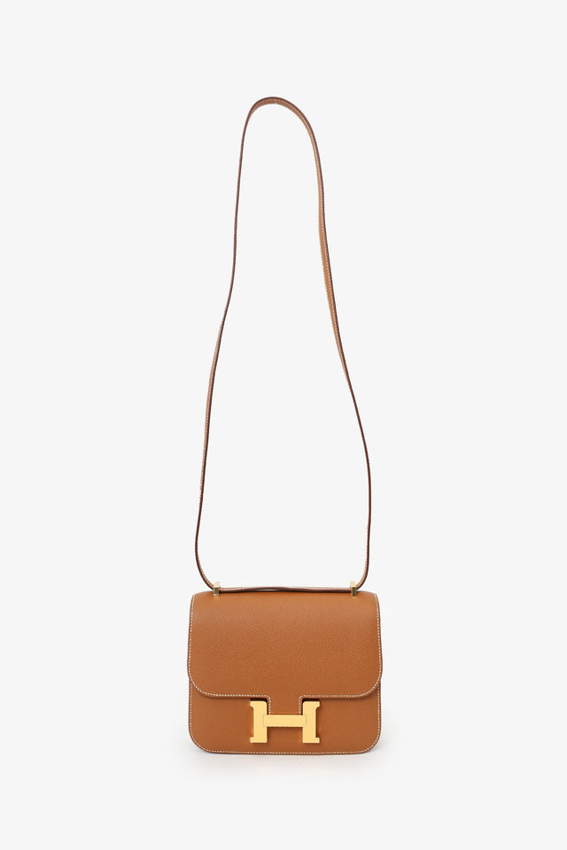 Hermes 2023 Gold Epsom Leather Constance Mini 18