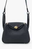 Hermes 2023 Black Clemence Mini Lindy