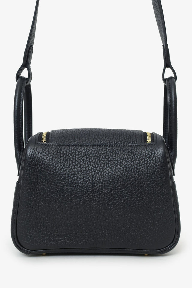 Hermes 2023 Black Clemence Mini Lindy