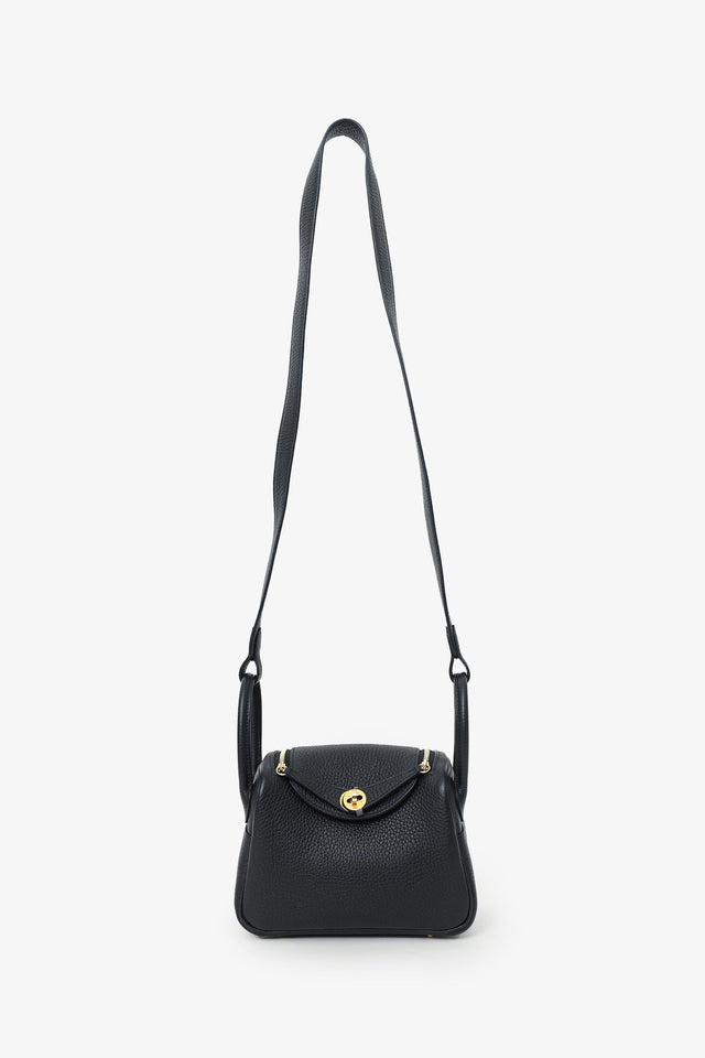 Hermes 2023 Black Clemence Mini Lindy