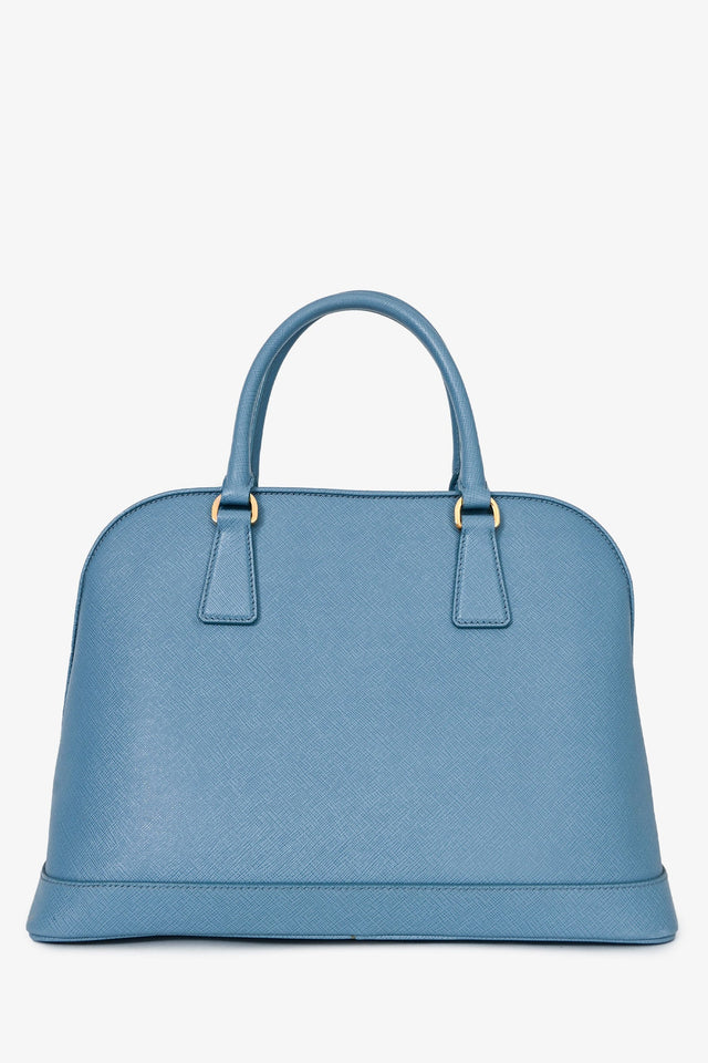 Prada Blue Saffiano Lux Medium Promenade Top Handle