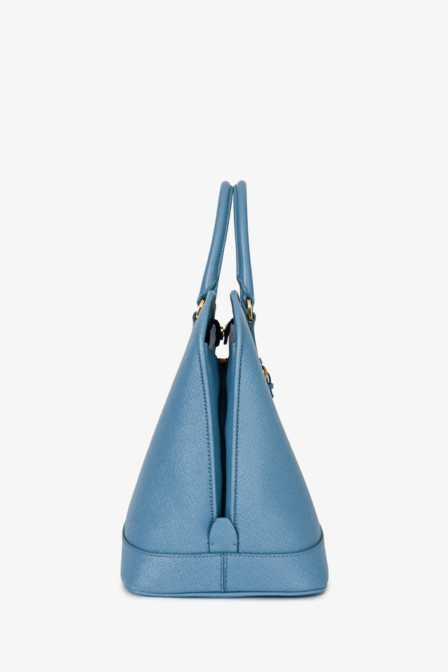 Prada Blue Saffiano Lux Medium Promenade Top Handle