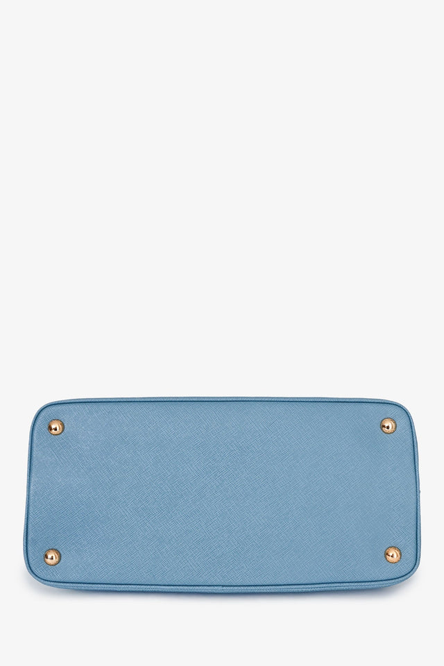 Prada Blue Saffiano Lux Medium Promenade Top Handle