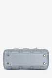 Christian Dior Grey Shimmer Leather Cannage Mini Lady Dior with Strap
