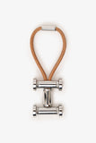 Hermes Silver Tone Leather/Metal Mobile H Keychain