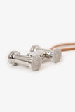 Hermes Silver Tone Leather/Metal Mobile H Keychain