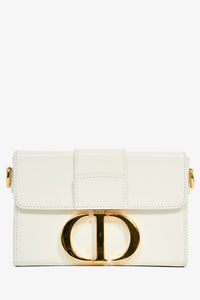 Christian Dior White Leather 'Sac 30 Montaigne Mini' Crossbody