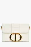 Christian Dior White Leather 'Sac 30 Montaigne Mini' Crossbody