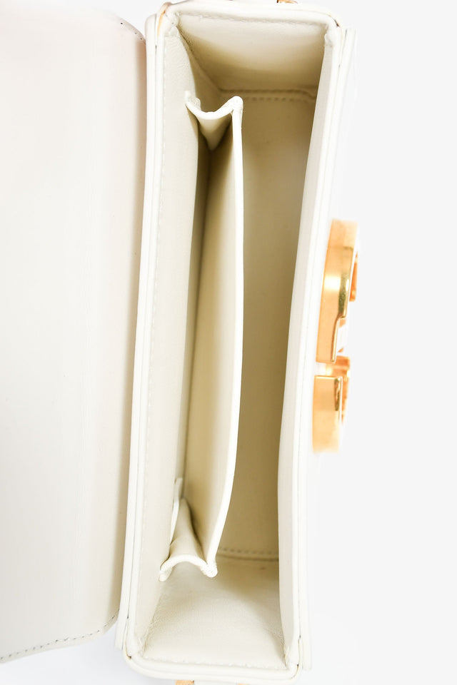 Christian Dior White Leather 'Sac 30 Montaigne Mini' Crossbody