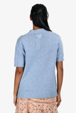 Prada 2019 Blue Wool/Cashmere Short Sleeve Sweater Size 36