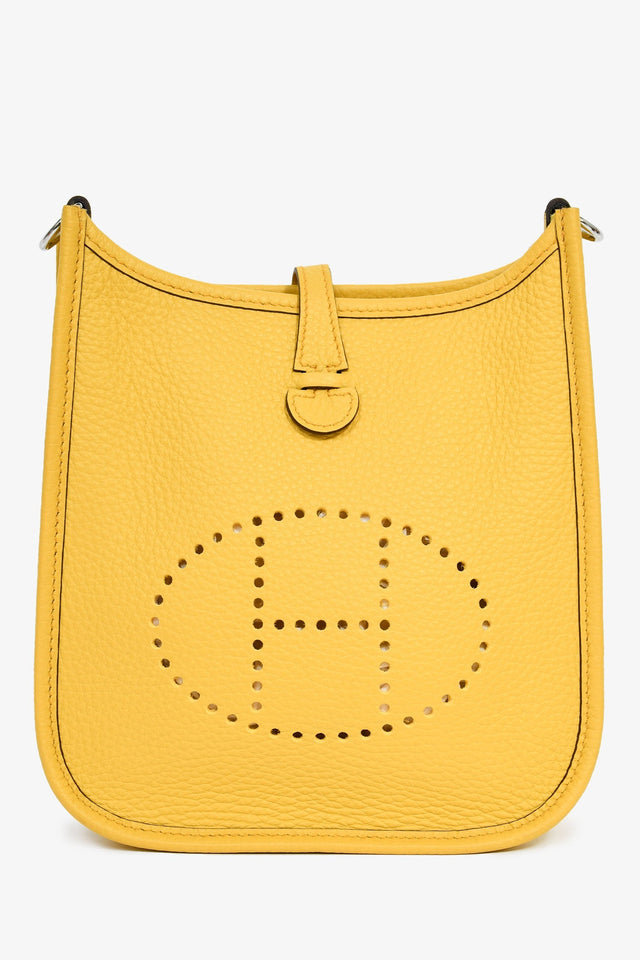 Hermes 2024 Yellow Clemence Leather TPM Evelyne Crossbody