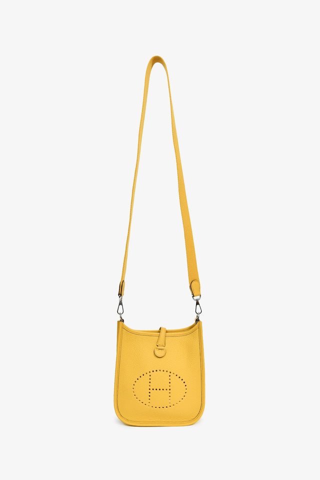 Hermes 2024 Yellow Clemence Leather TPM Evelyne Crossbody