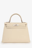 Hermes 2021 Chalk White Epsom Leather Kelly Sellier 28