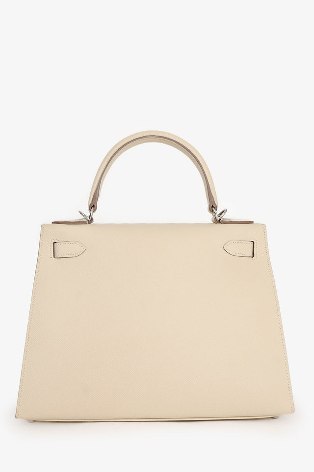 Hermes 2021 Chalk White Epsom Leather Kelly Sellier 28