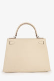 Hermes 2021 Chalk White Epsom Leather Kelly Sellier 28
