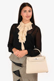 Hermes 2021 Chalk White Epsom Leather Kelly Sellier 28