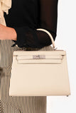 Hermes 2021 Chalk White Epsom Leather Kelly Sellier 28