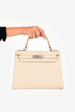 Hermes 2021 Chalk White Epsom Leather Kelly Sellier 28