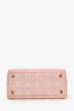 Christian Dior 2020 Pink Cannage Embroidered Canvas Medium Lady D-Lite With Strap