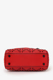 Christian Dior 2018 Red Studded Lambskin Cannage Supple Mini Lady Dior