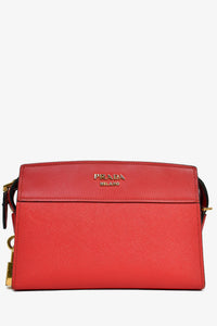 Prada Red Saffiano Leather 'Esplanade' Crossbody