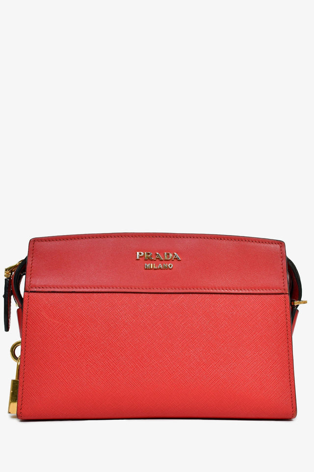 Prada Red Saffiano Leather 'Esplanade' Crossbody