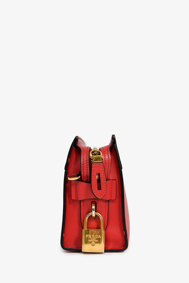 Prada Red Saffiano Leather 'Esplanade' Crossbody