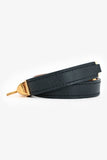 Hermes Black Leather 'Rivale' Double Tour Bracelet