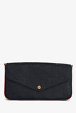 Louis Vuitton 2018 Navy Leather Empriente Monogram Félicie Crossbody with CJ Initials