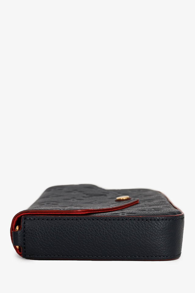 Louis Vuitton 2018 Navy Leather Empriente Monogram Félicie Crossbody with CJ Initials