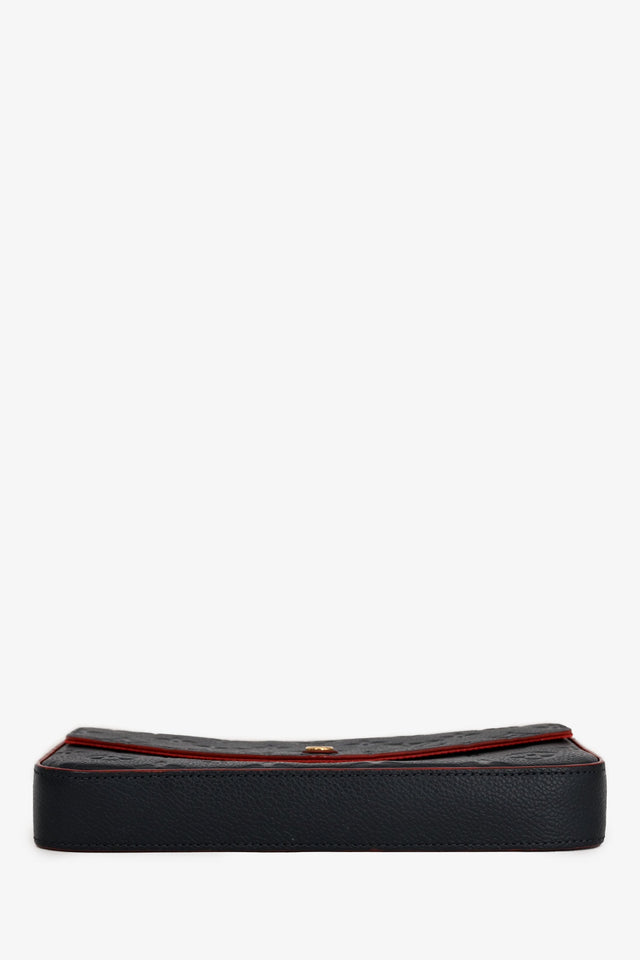 Louis Vuitton 2018 Navy Leather Empriente Monogram Félicie Crossbody with CJ Initials
