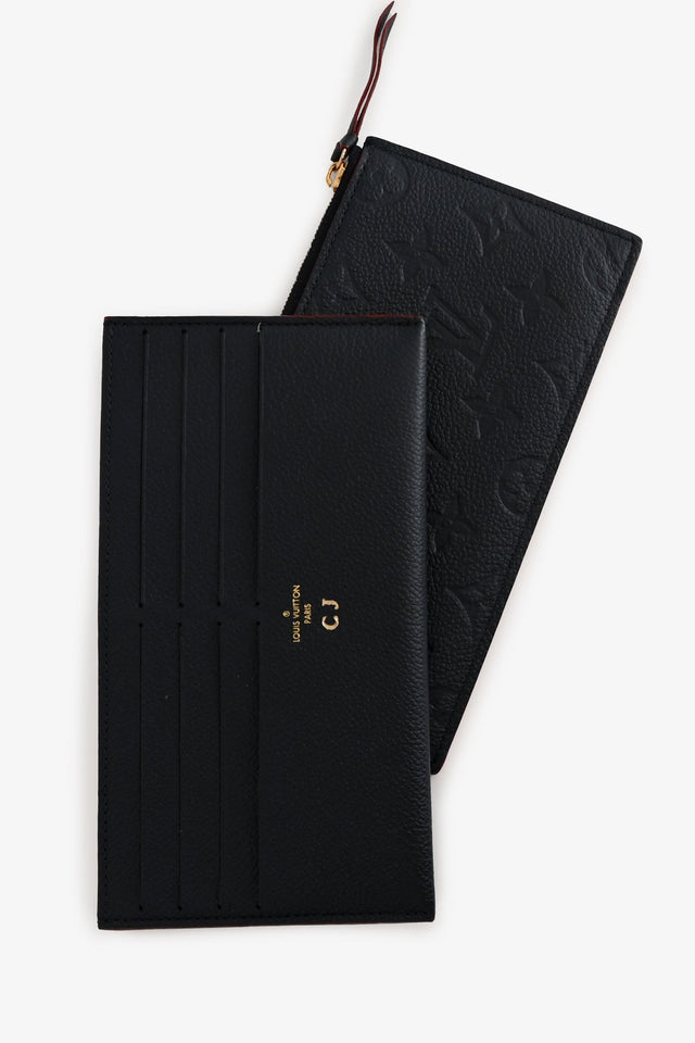 Louis Vuitton 2018 Navy Leather Empriente Monogram Félicie Crossbody with CJ Initials