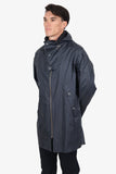 Louis Vuitton Black/Navy Reversible Asymmetrical Zipper Long Windbreaker Size 52 Mens