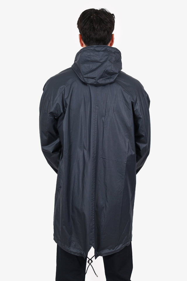 Louis Vuitton Black/Navy Reversible Asymmetrical Zipper Long Windbreaker Size 52 Mens