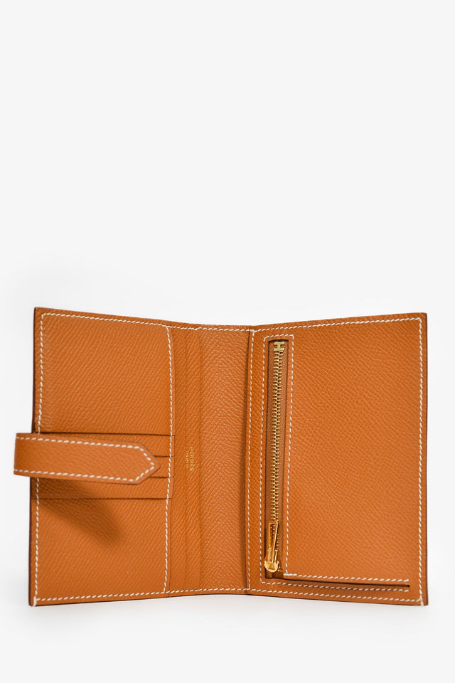 Hermes Brown Epsom Leather 'Bearn' Wallet