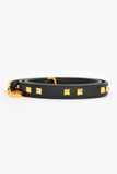 Hermes Black Leather Studded Bag Strap