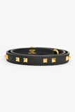 Hermes Black Leather Studded Bag Strap