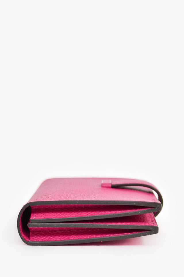 Hermes Magenta Leather Mini 'Bearn' Wallet