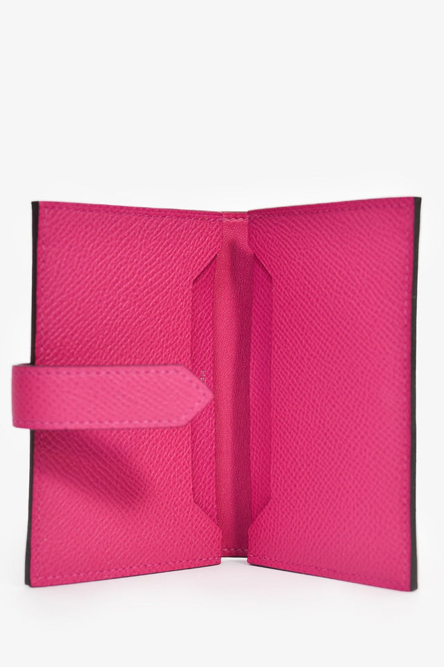 Hermes Magenta Leather Mini 'Bearn' Wallet